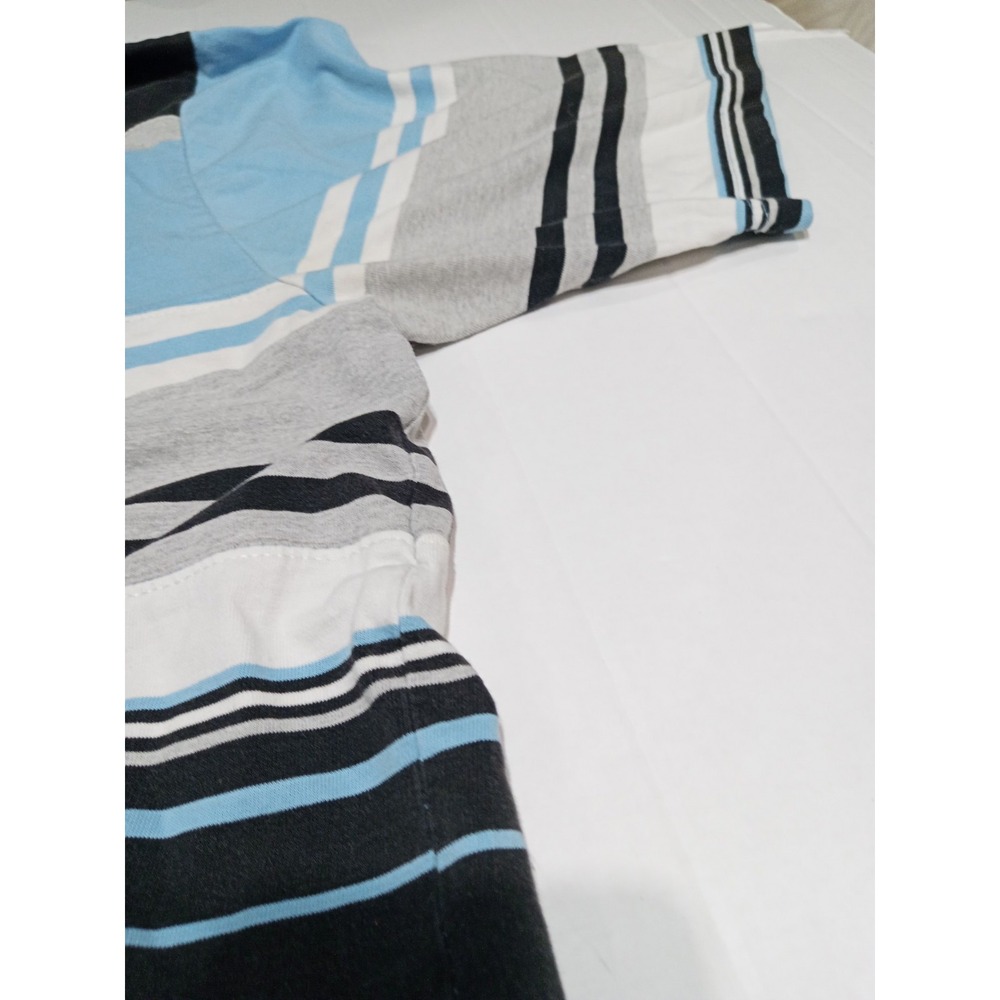 Ecko Unltd. Shirt Mens XXL Polo Blue White Striped Short Sleeve Logo - Picture 6 of 12